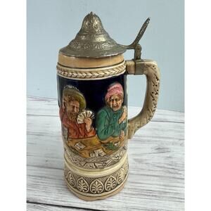 Vtg‎ Tilso German Beer Stein Tankard Flip Hinged Lid Germany No Music Man Cave